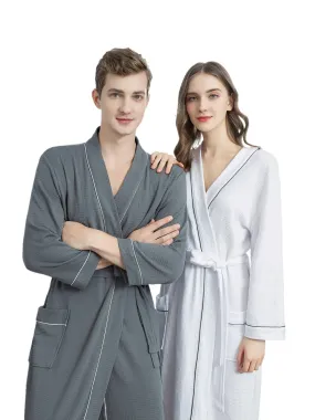 Ultra-Soft Mens Breathable Bathrobe - Quick Drying, Comfy, Solid Color, Belted, Couple Style, Perfect for Home Pajamas Wear, Loungewear, Sleepwear, and Relaxation - Ideal Gift for Him