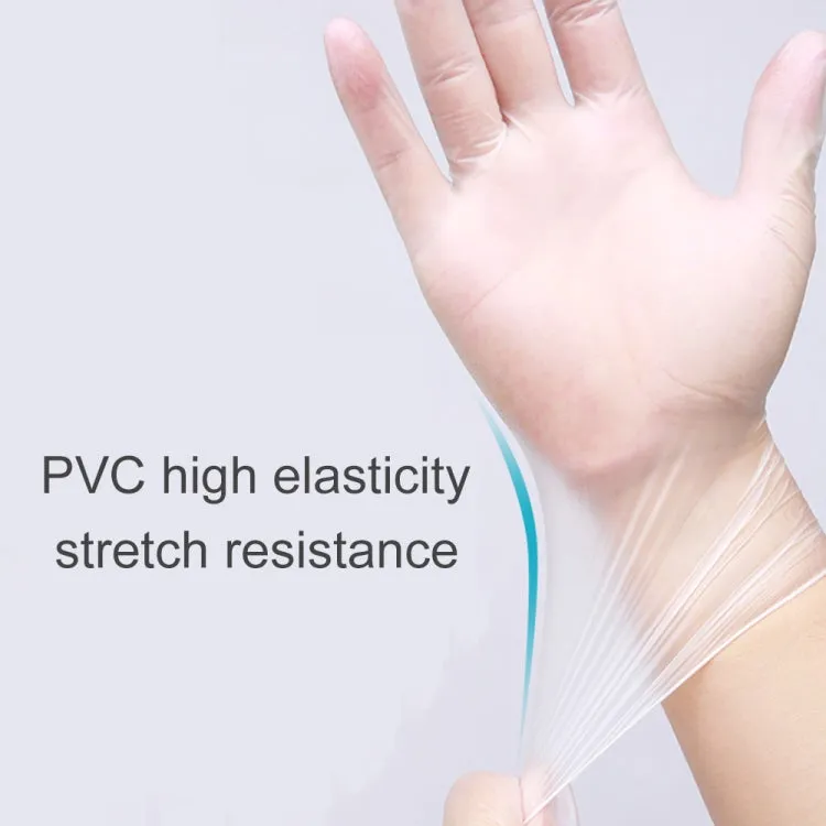 100 PCS Disposable PVC Examination Gloves Household Transparent Touchable Protective Gloves, Size: S