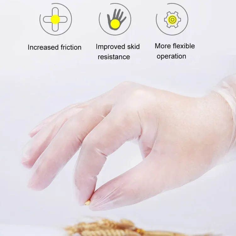 100 PCS Disposable PVC Examination Gloves Household Transparent Touchable Protective Gloves, Size: S