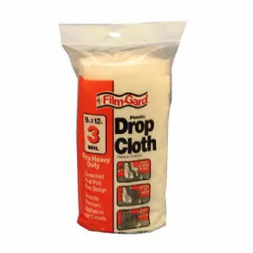 12 ea 9'x12' 3 MIL EXTRA HD PLASTIC DROP CLOTH HS003