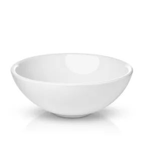 16" Round White Ceramic Vessel Sink - Modern Above Counter - Miligore