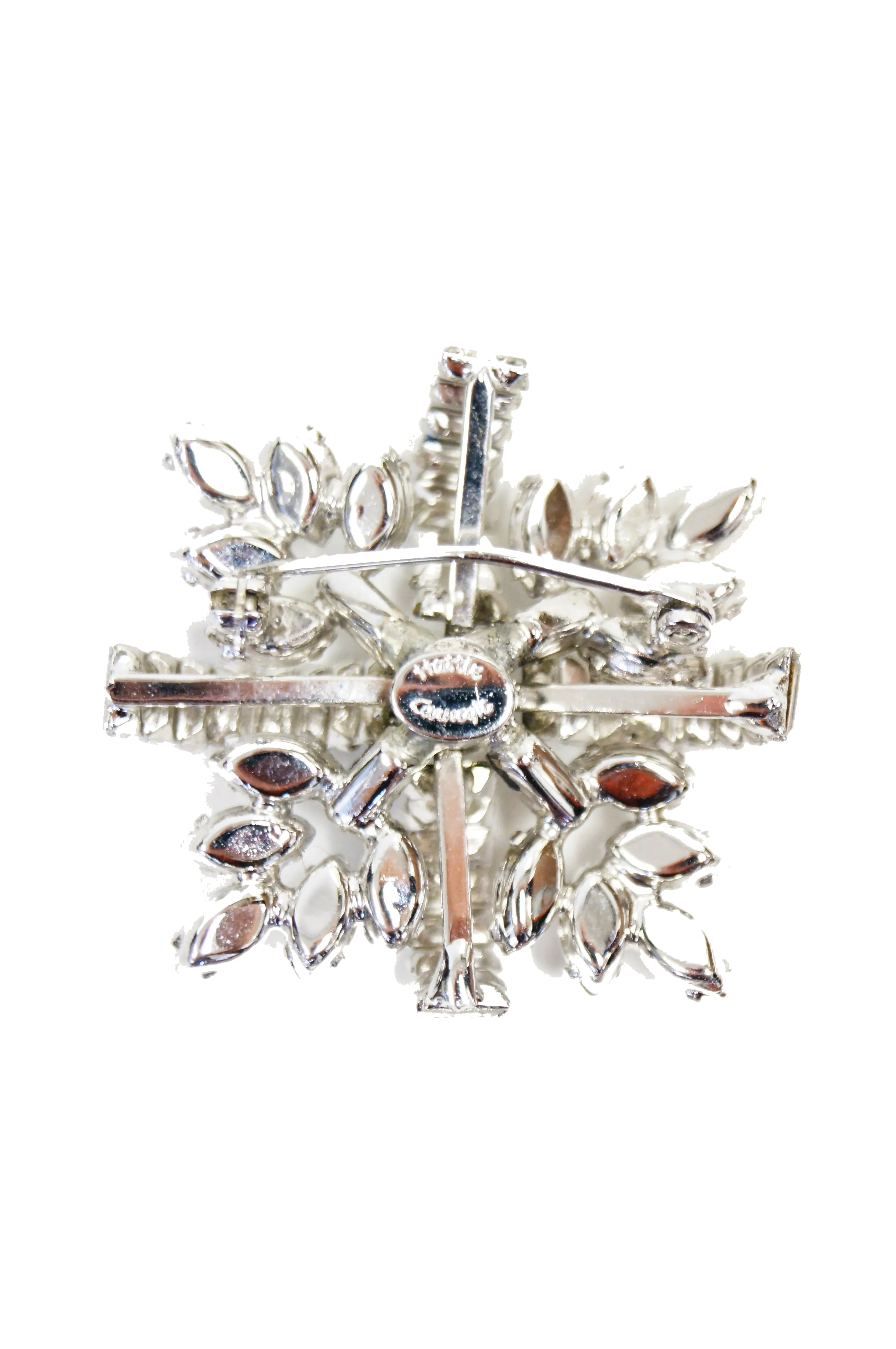 1950s Hattie Carnegie Rhinestone Cross Brooch