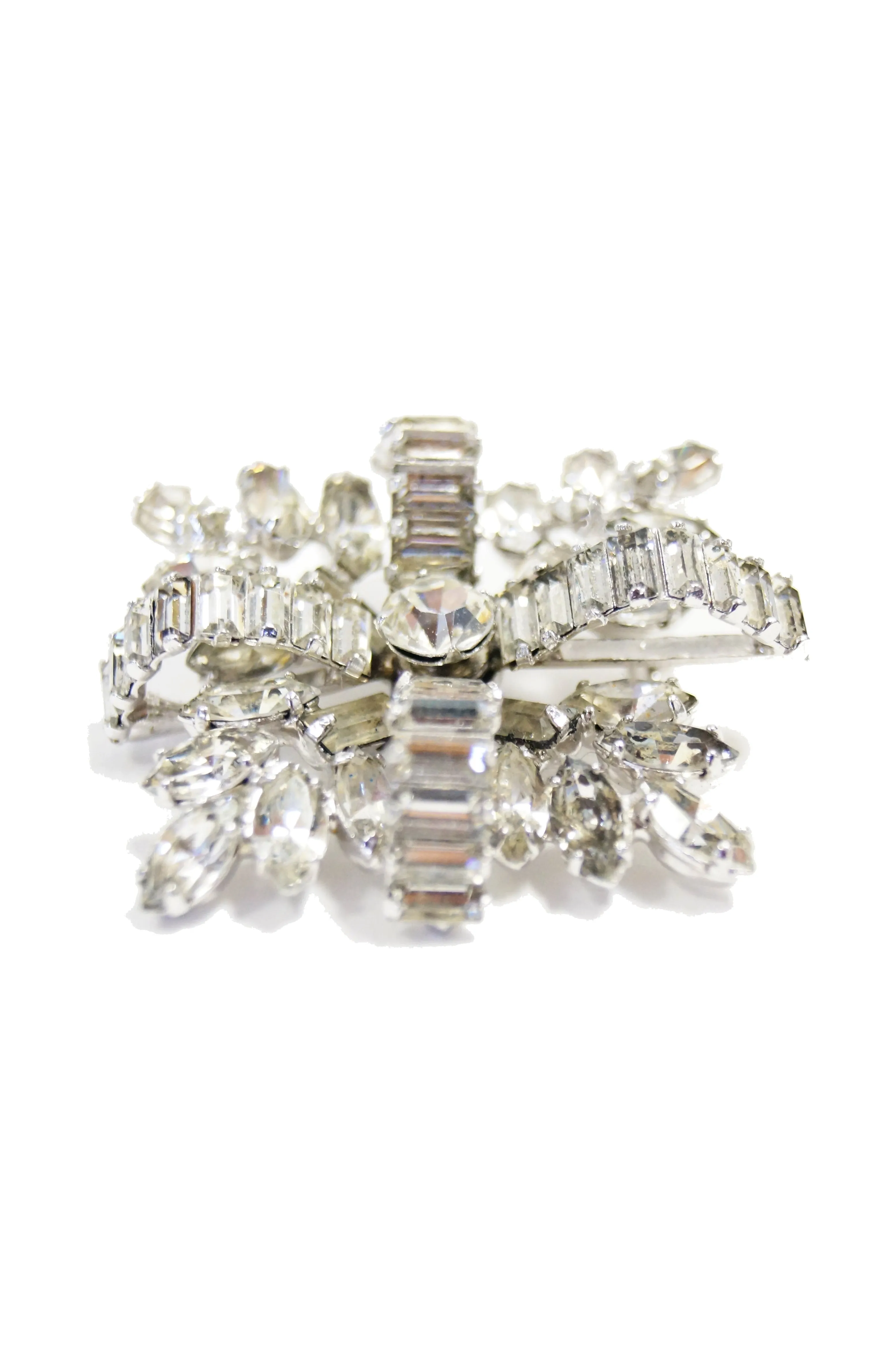 1950s Hattie Carnegie Rhinestone Cross Brooch