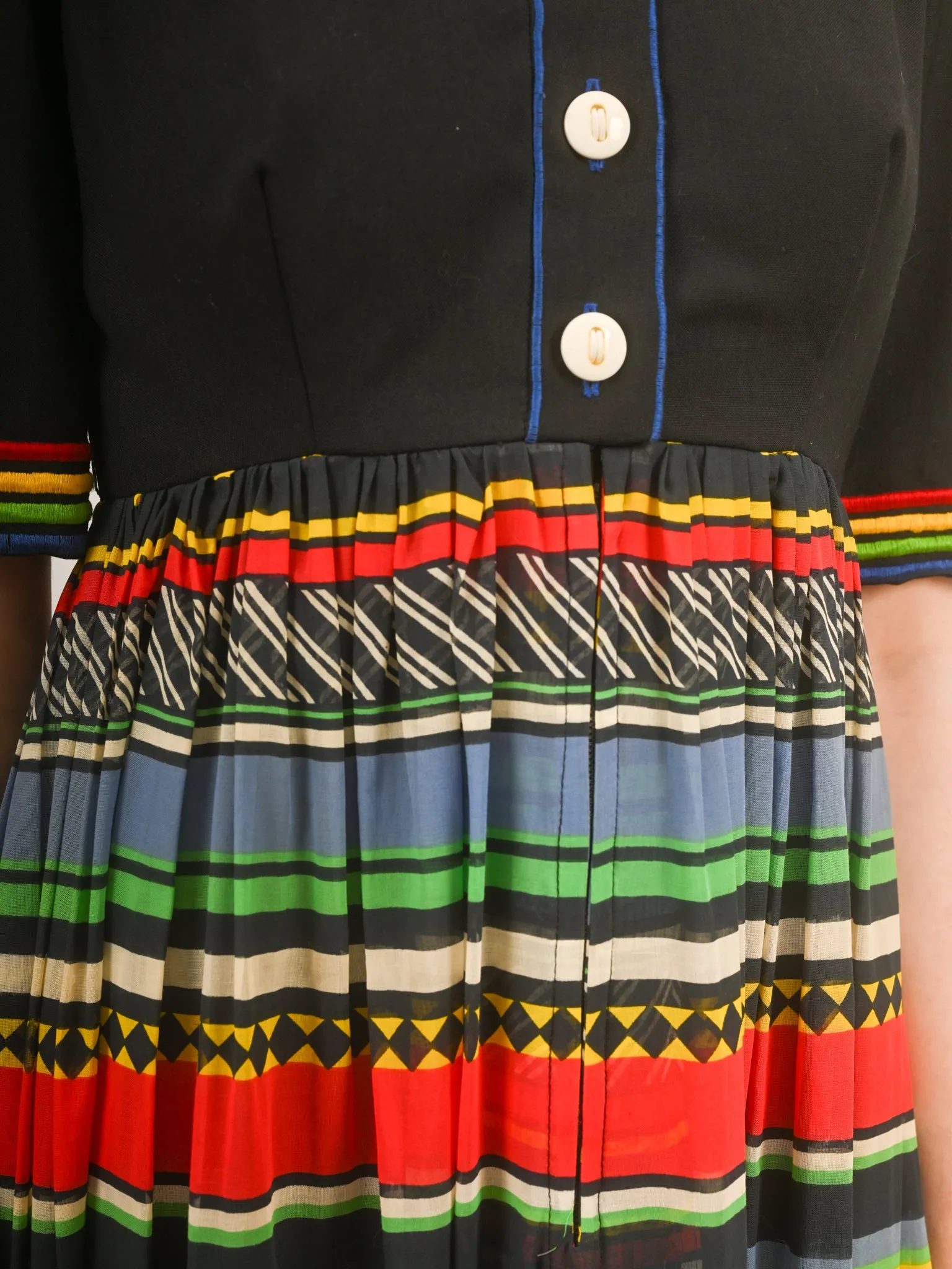 1970s Rainbow Maxi Shirt Dress by Jean Varon London