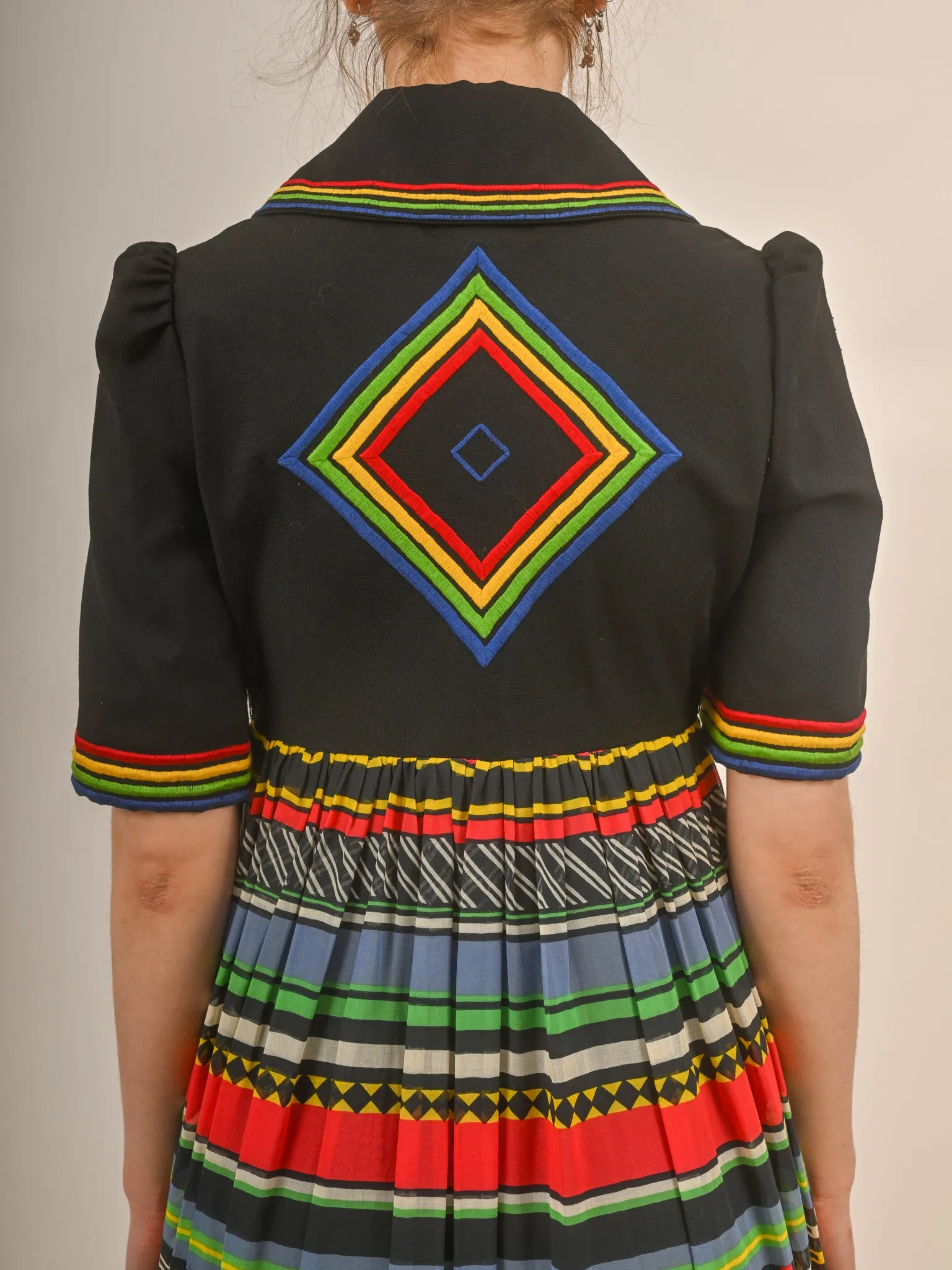 1970s Rainbow Maxi Shirt Dress by Jean Varon London