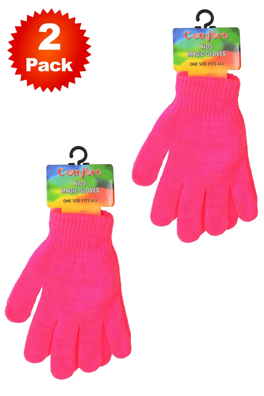 2 Pack Kid Woolly Knitted Plain Gloves