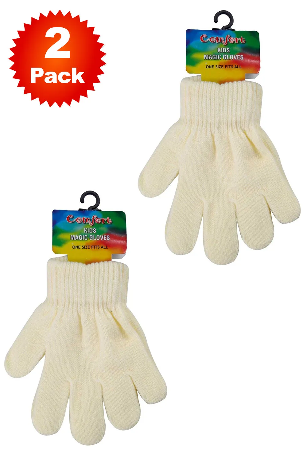 2 Pack Kid Woolly Knitted Plain Gloves