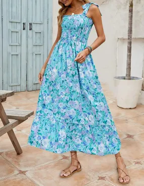 2024 Europe and the United States summer new women's long skirt Bohemian print halter loose casual dress