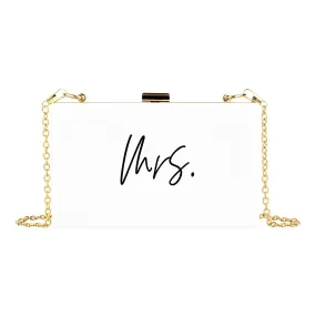 Acrylic Clutch Purse for Bride with Gold Removable Metal Chain - 7 Designs