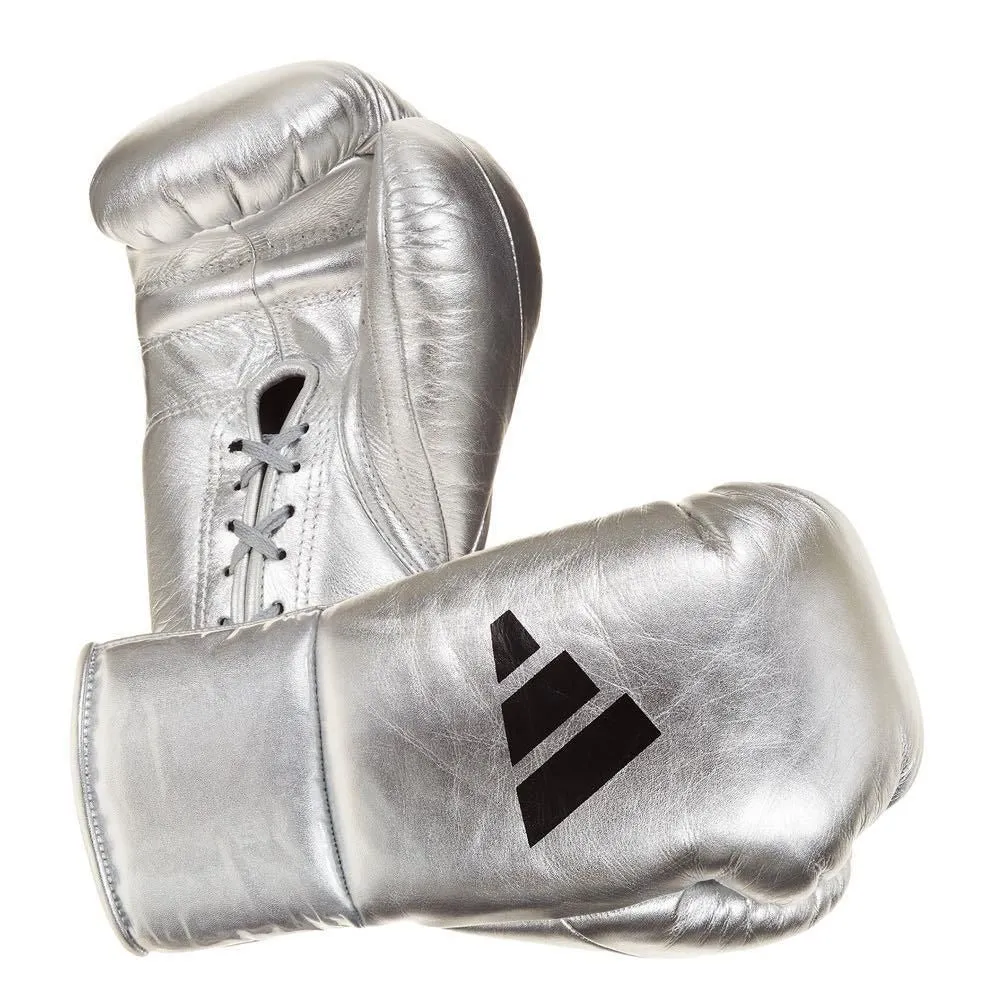 adidas AdiStar 3.0 Leather Pro Boxing Gloves BBBC Approved Metallic