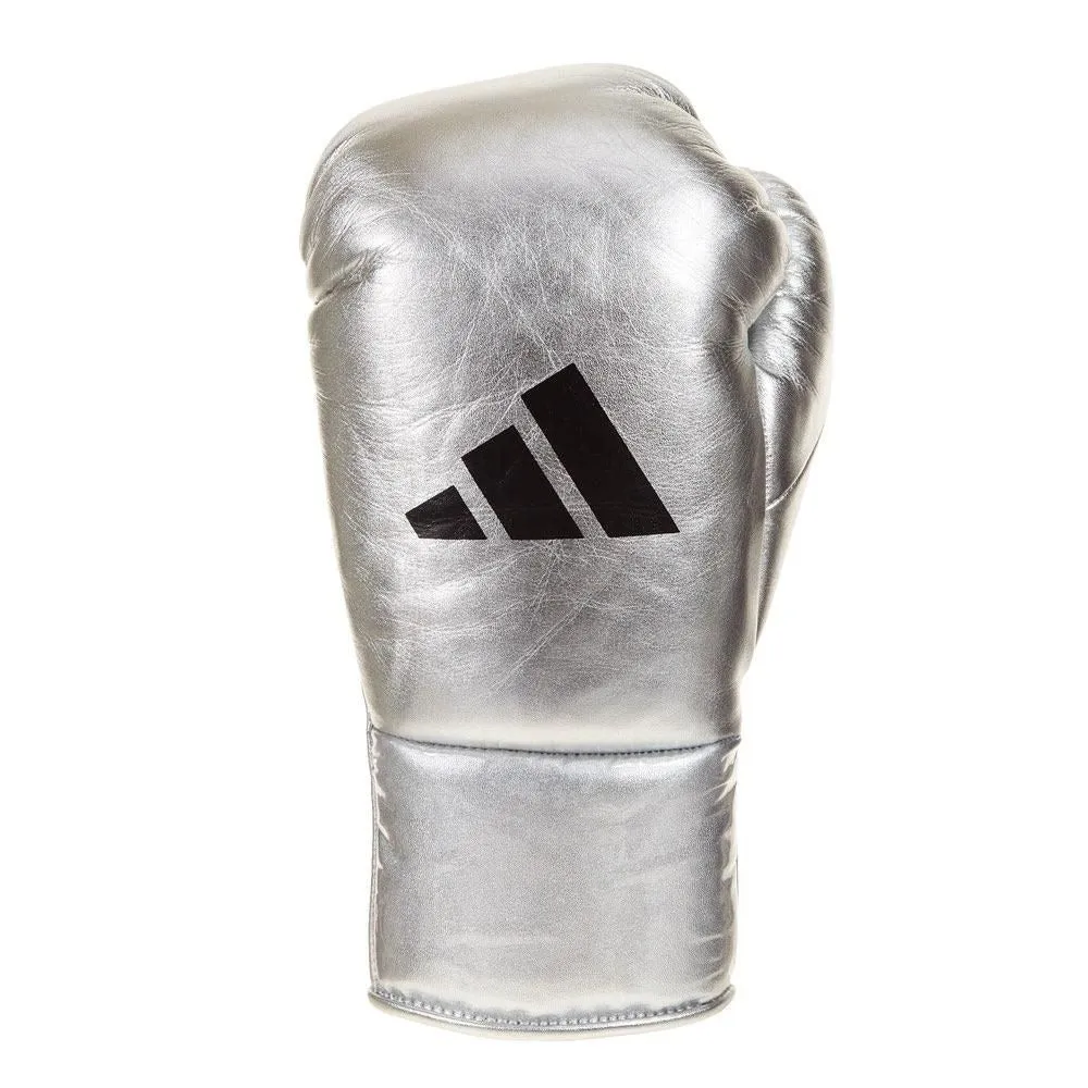 adidas AdiStar 3.0 Leather Pro Boxing Gloves BBBC Approved Metallic