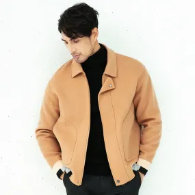 Aidase Wool Trend Coat Men's Autumn Winter New Lapel Pure Handmade Double-Sided Woolen Coat Wide Version Wool Jacket Coat