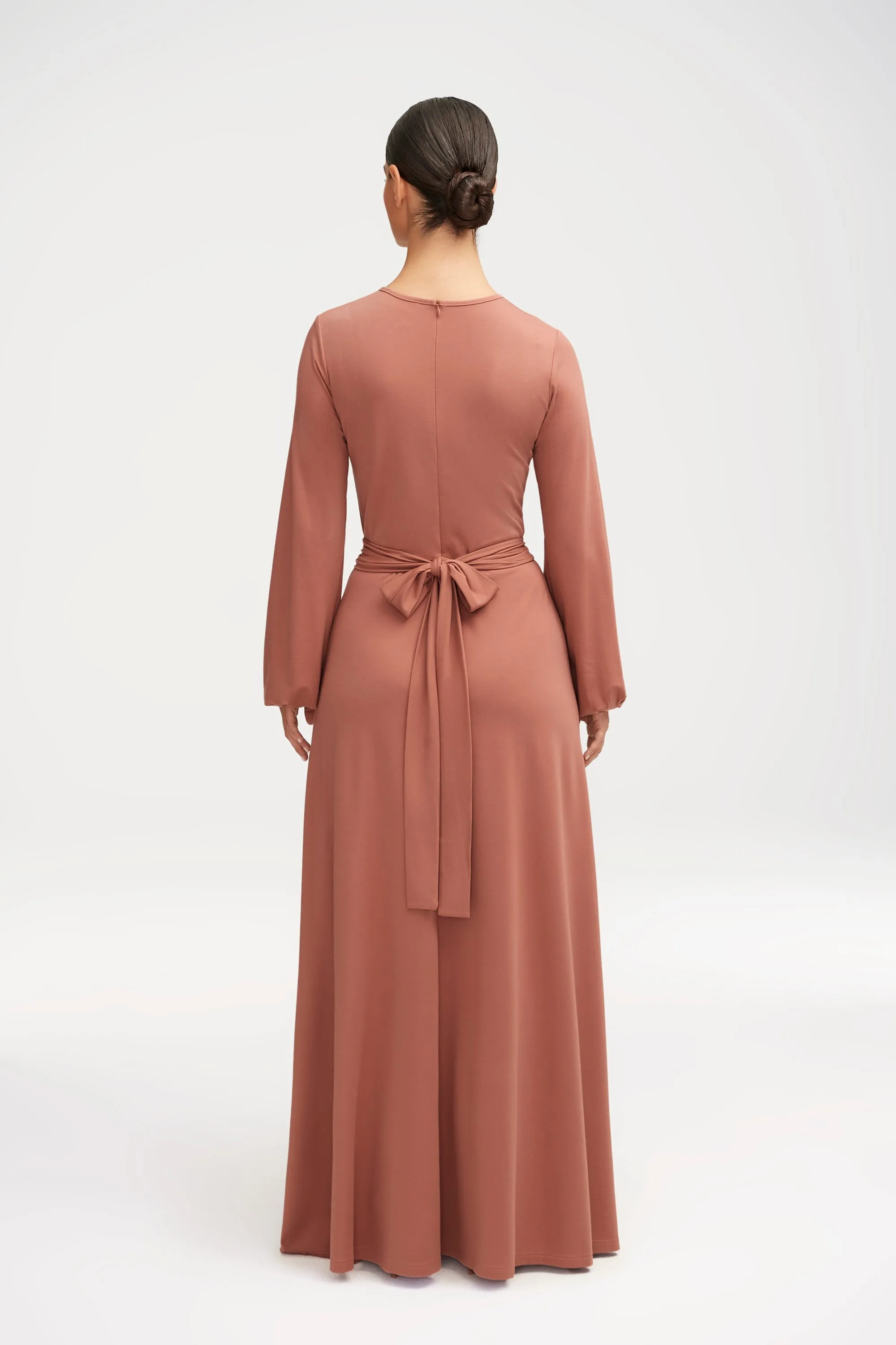 Alice Jersey Tie Waist Maxi Dress - Dusty Rose