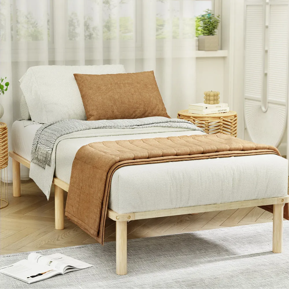 Amba Minimalist King Single Wooden Bed Frame Pine