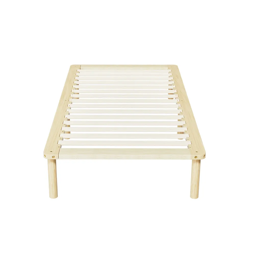 Amba Minimalist King Single Wooden Bed Frame Pine