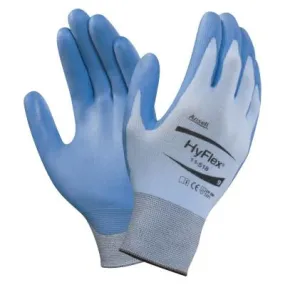 Ansell HyFlex Coated Gloves, 7, Blue/Gray, 11-518-7