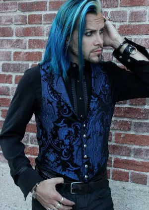 ARISTOCRAT VEST - BLUE/BLACK TAPESTRY