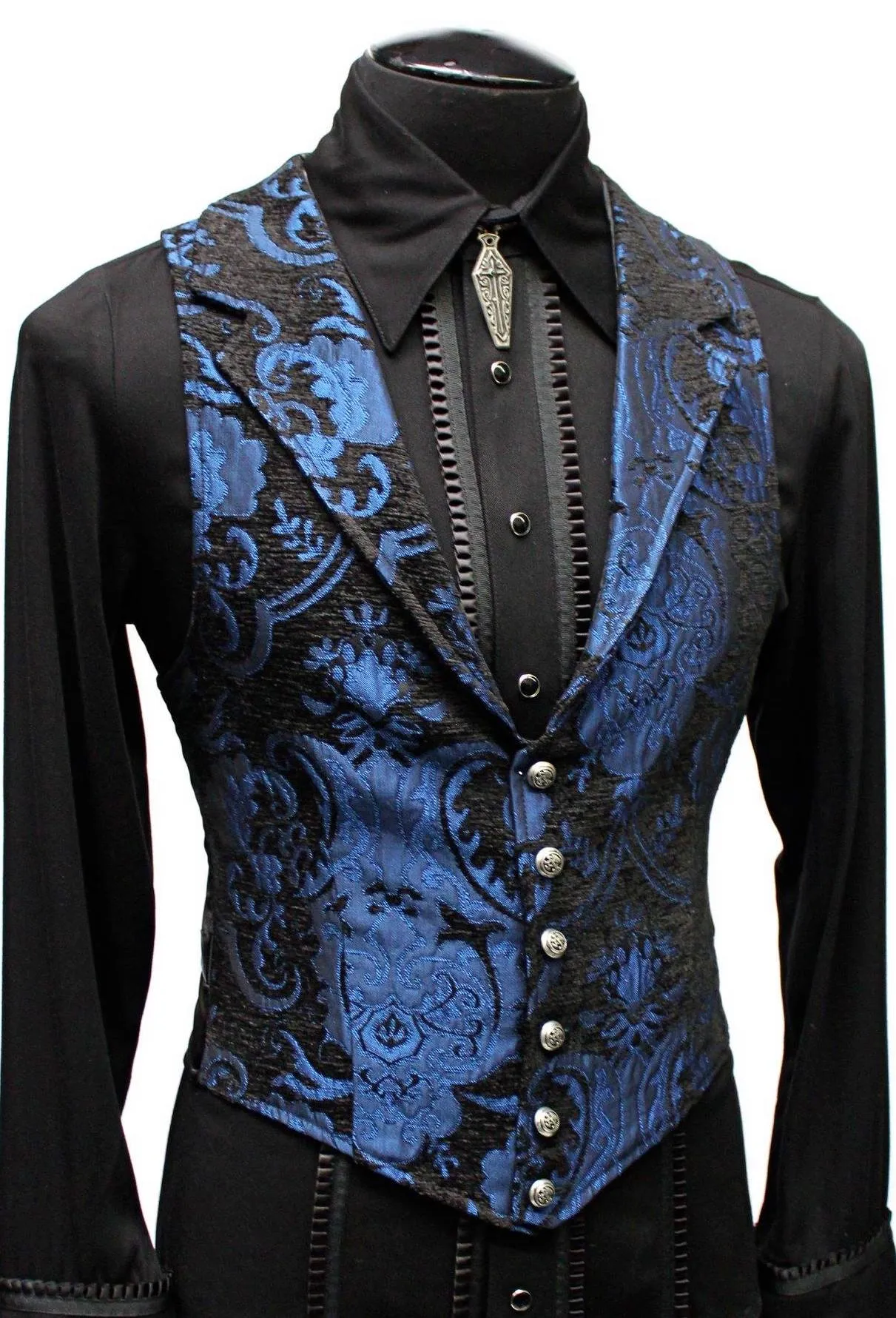 ARISTOCRAT VEST - BLUE/BLACK TAPESTRY