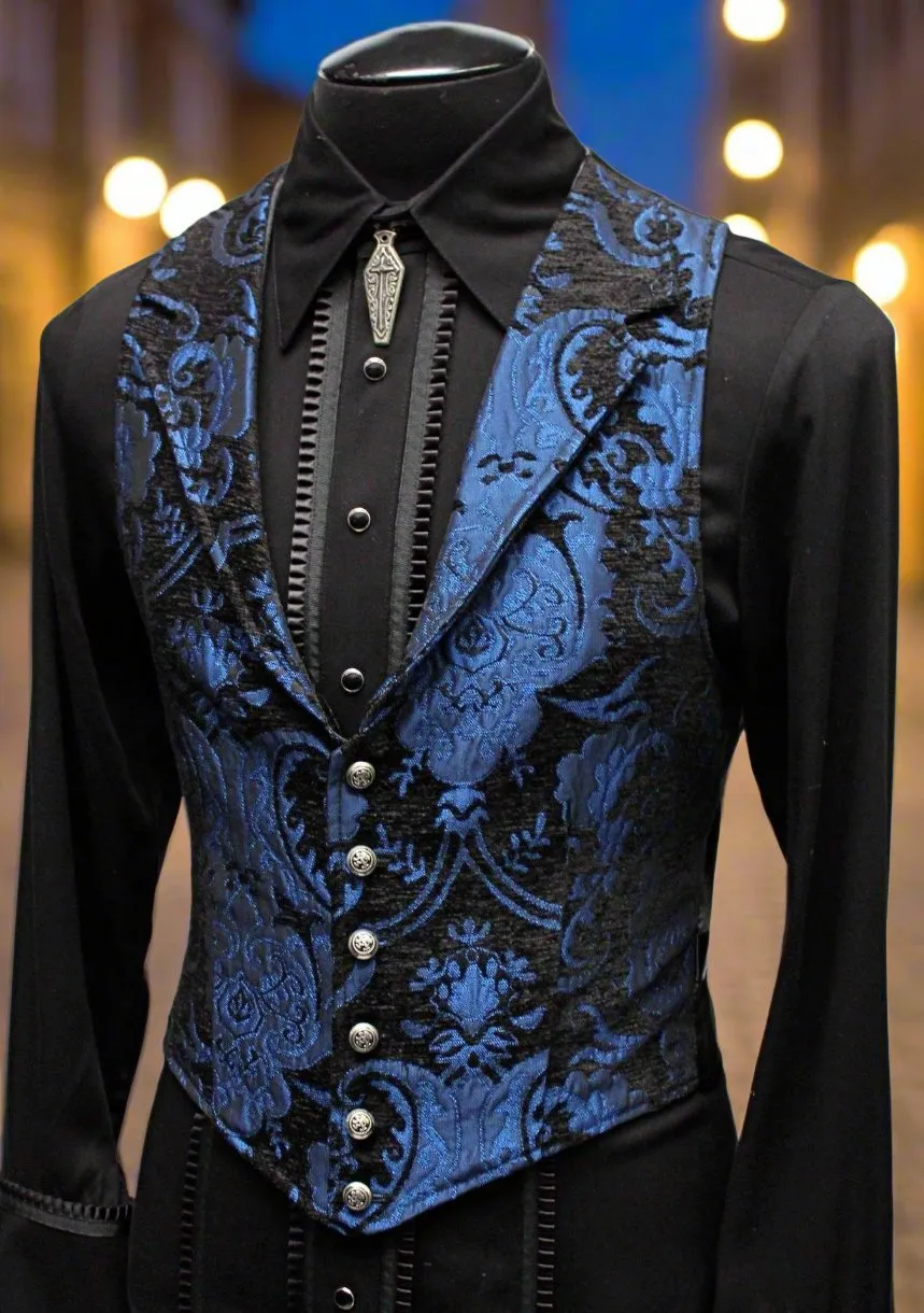 ARISTOCRAT VEST - BLUE/BLACK TAPESTRY