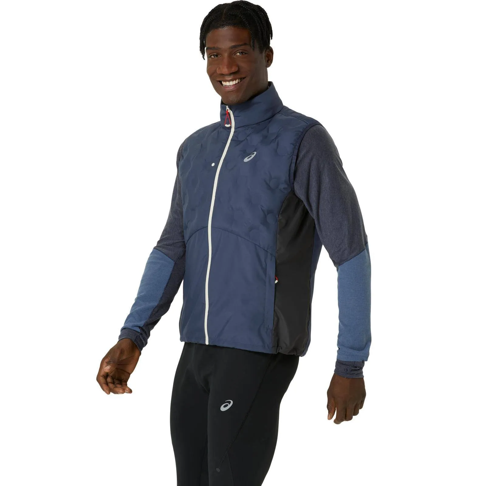 ASICS MENS ROAD WINTER VEST NAVY