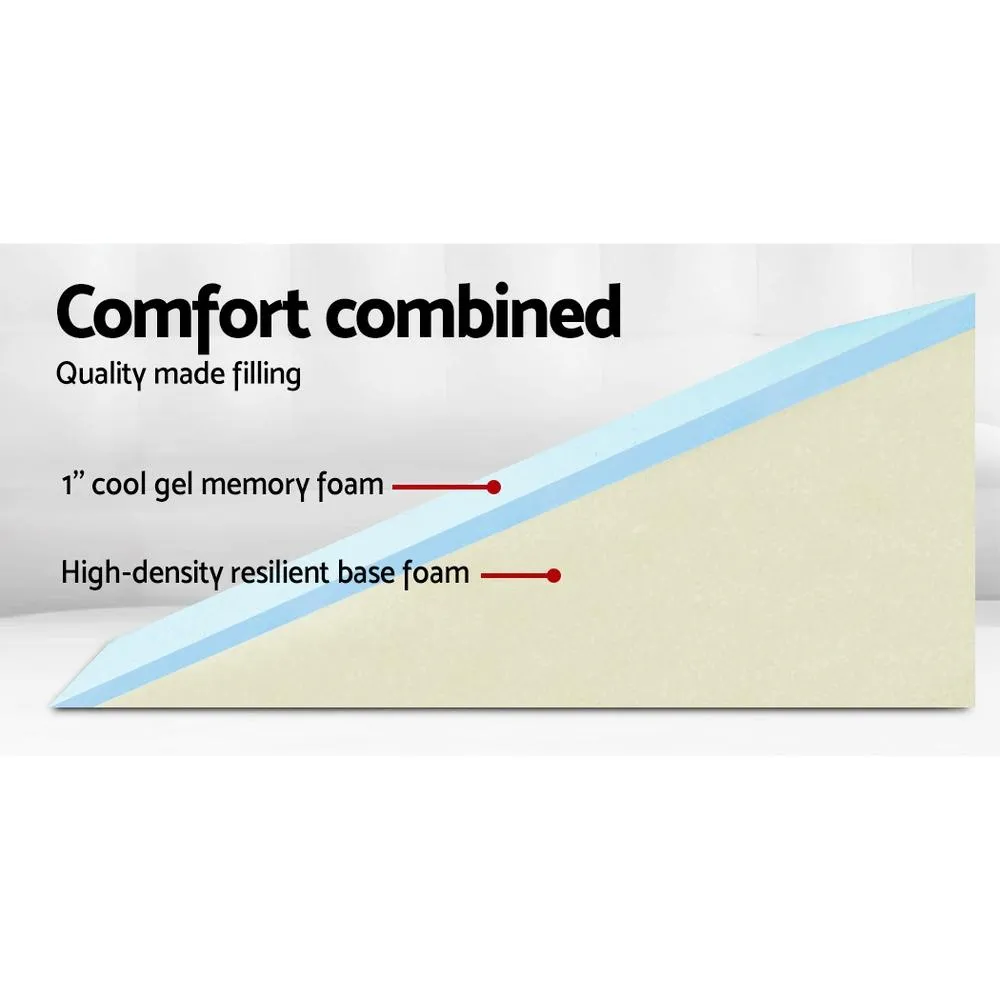 Bedding 2X Memory Foam Wedge Pillow Neck Back Support with Cover Waterproof White Blue