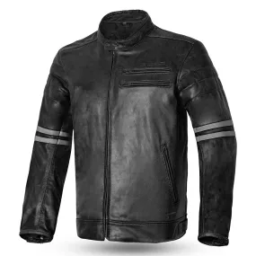 BELA Royal Rider Leather Motorcycle Riding Jacket Black