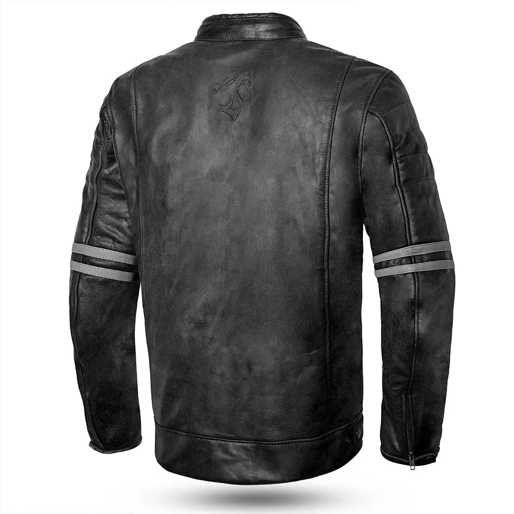 BELA Royal Rider Leather Motorcycle Riding Jacket Black