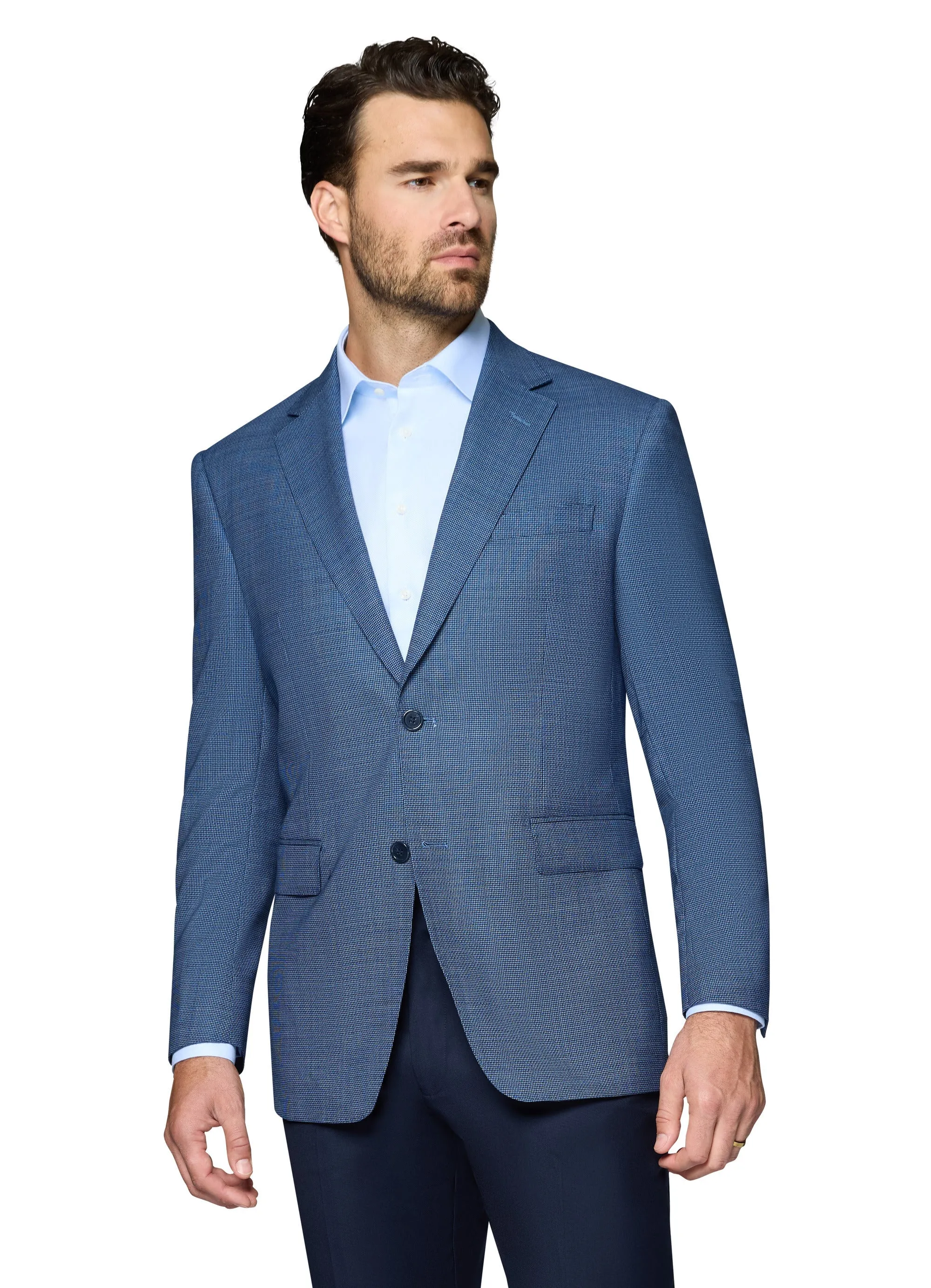 Berragamo Wool Sport Coat Modern Fit - Blue Check