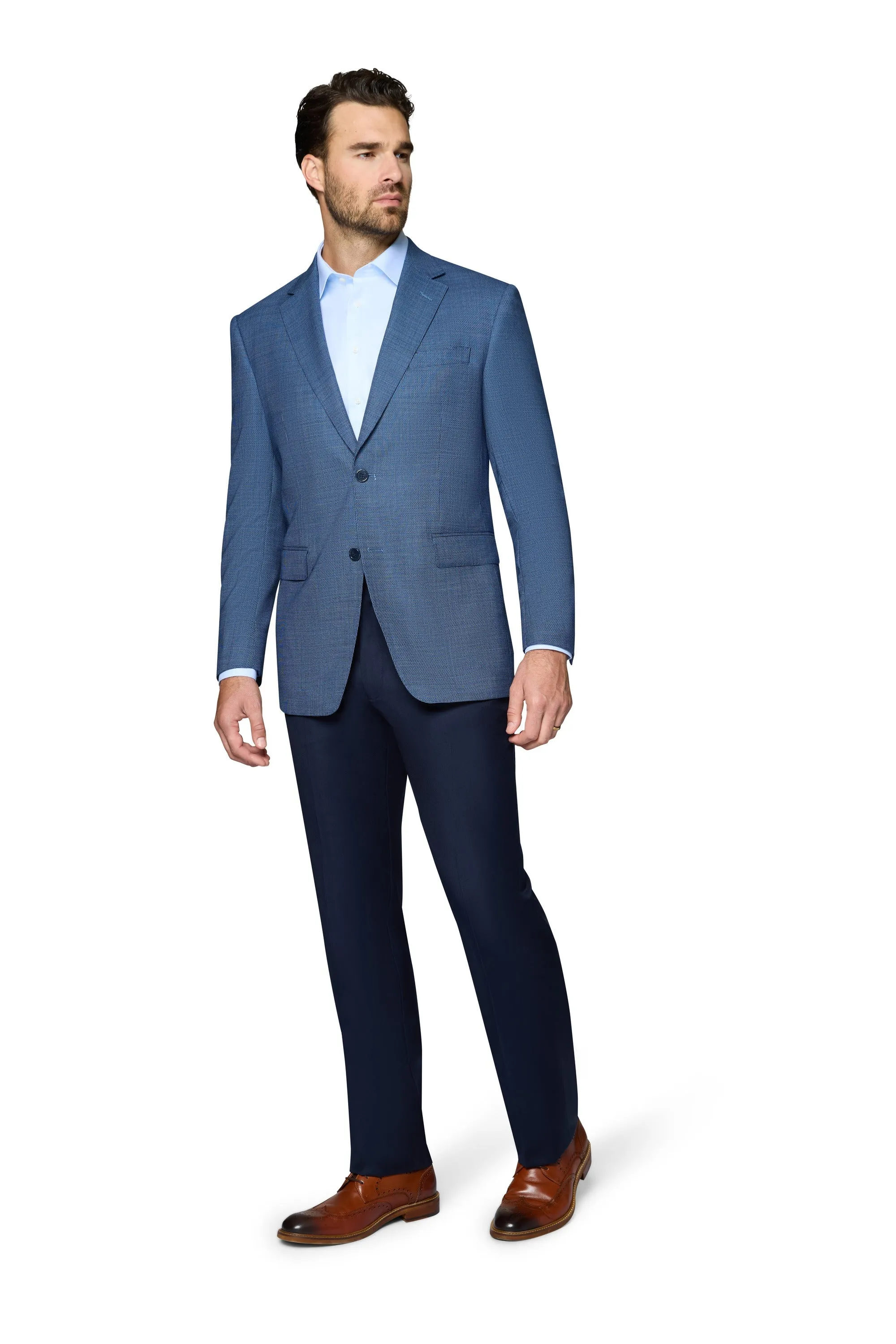 Berragamo Wool Sport Coat Modern Fit - Blue Check