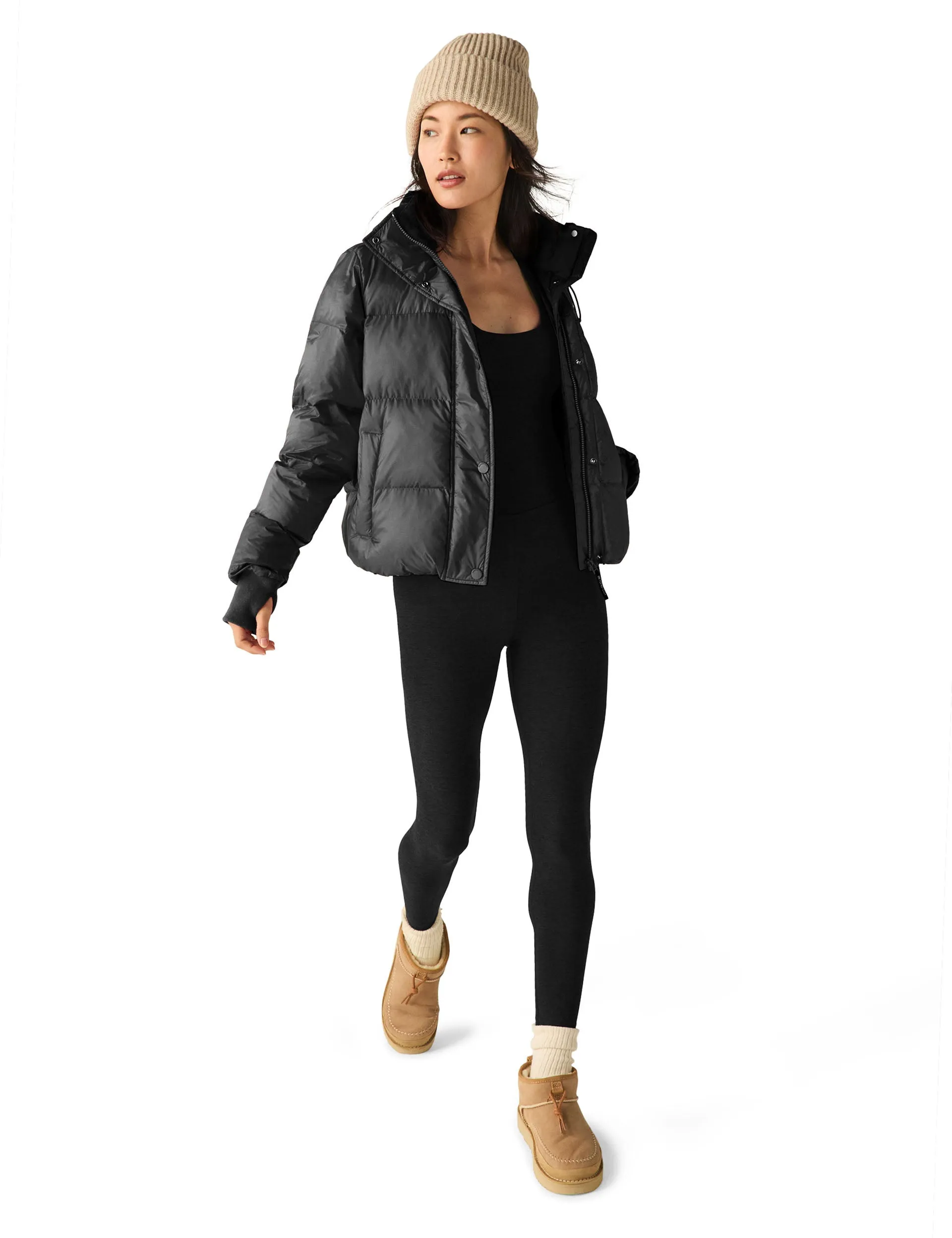 Big Cozy Hooded Puffer Jacket - Black