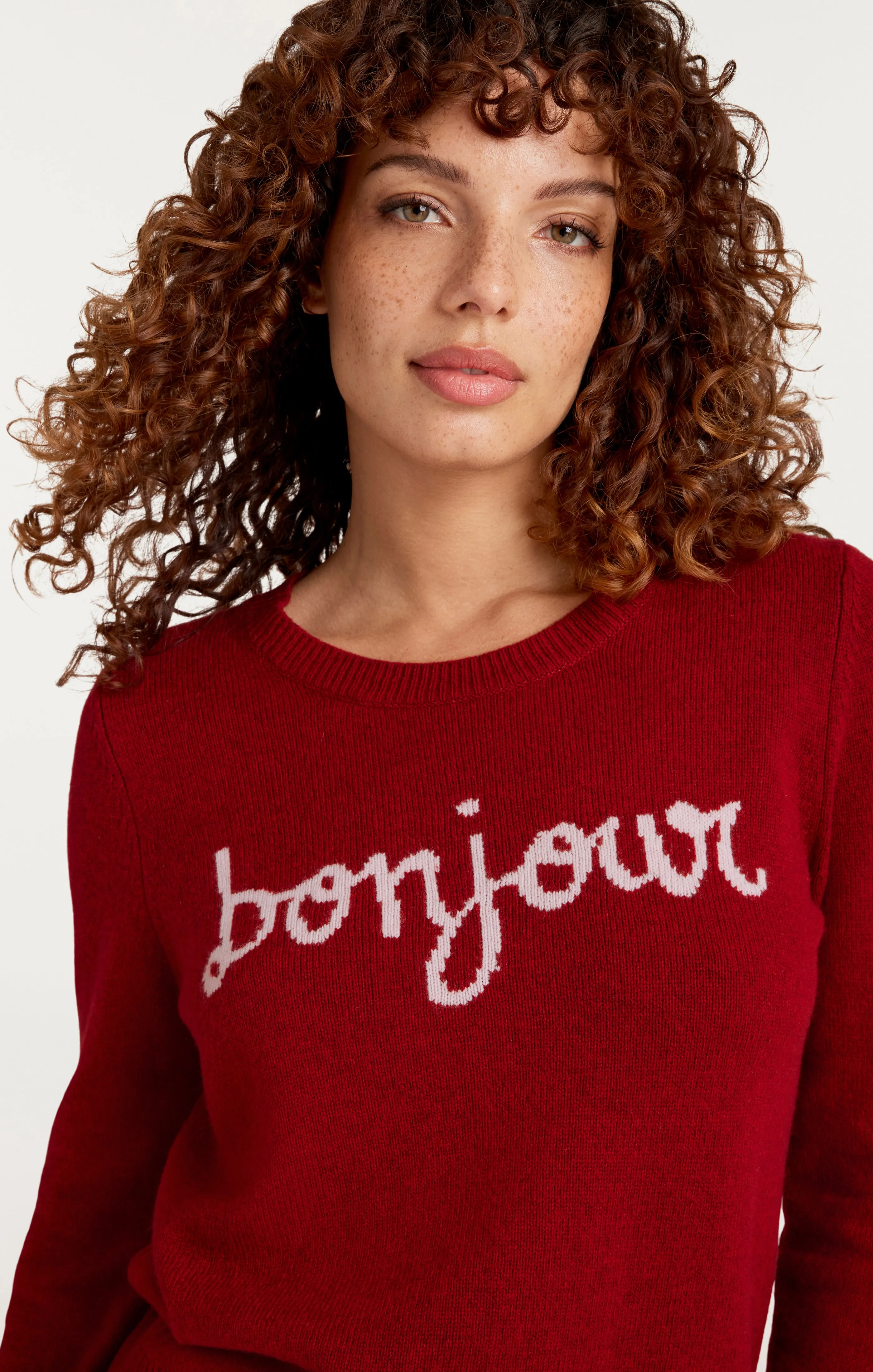 Bonjour Graphic Crewneck Sweater