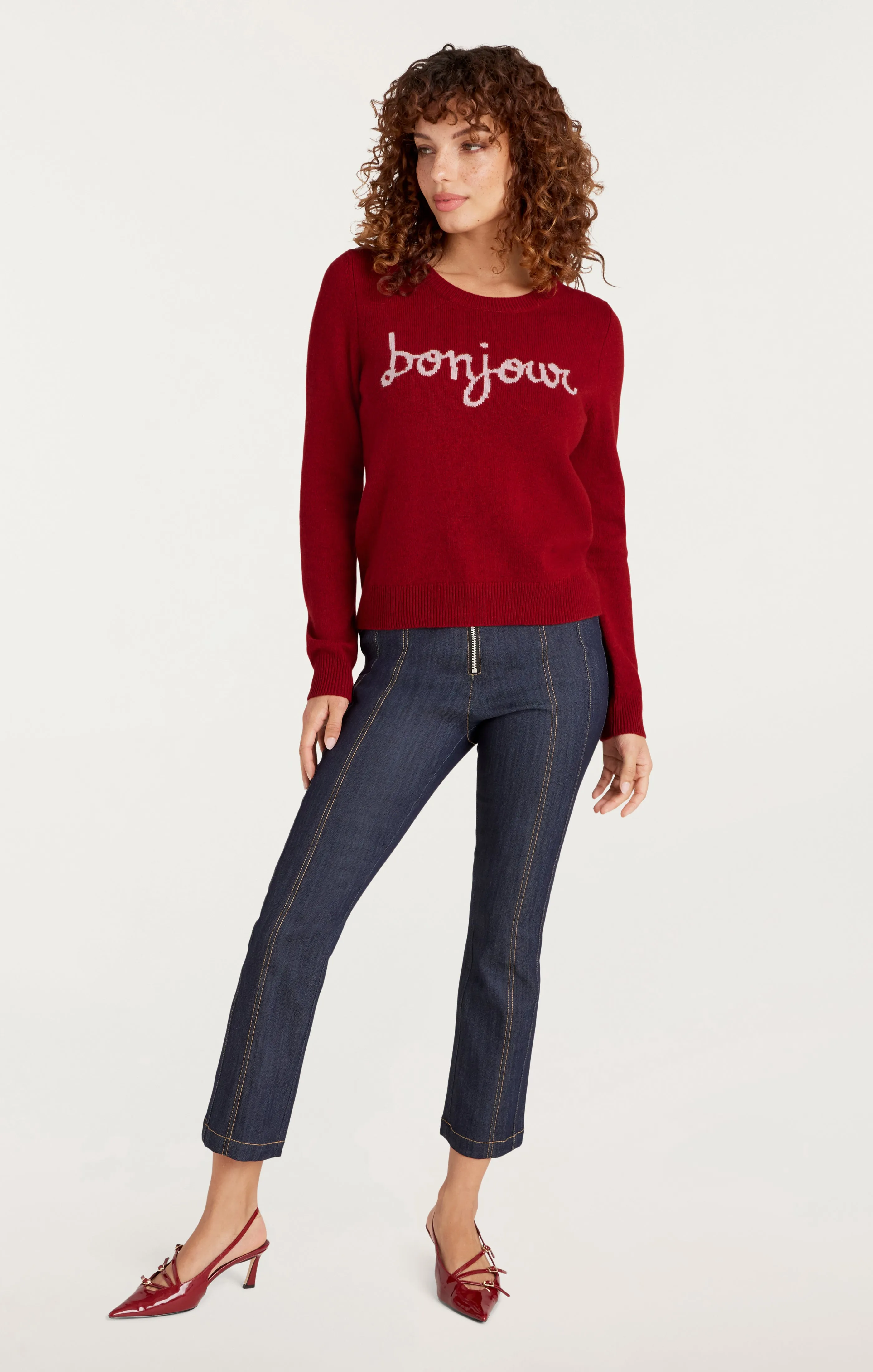 Bonjour Graphic Crewneck Sweater