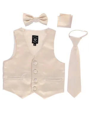 Boys Champagne Satin Vest Set (3-6M to 14)