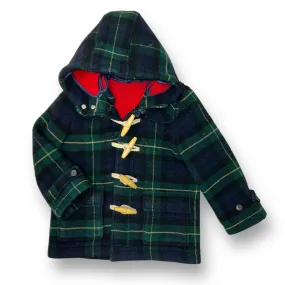 Boys Crewcuts Size 7/8 Navy & Green Plaid Wool Coat