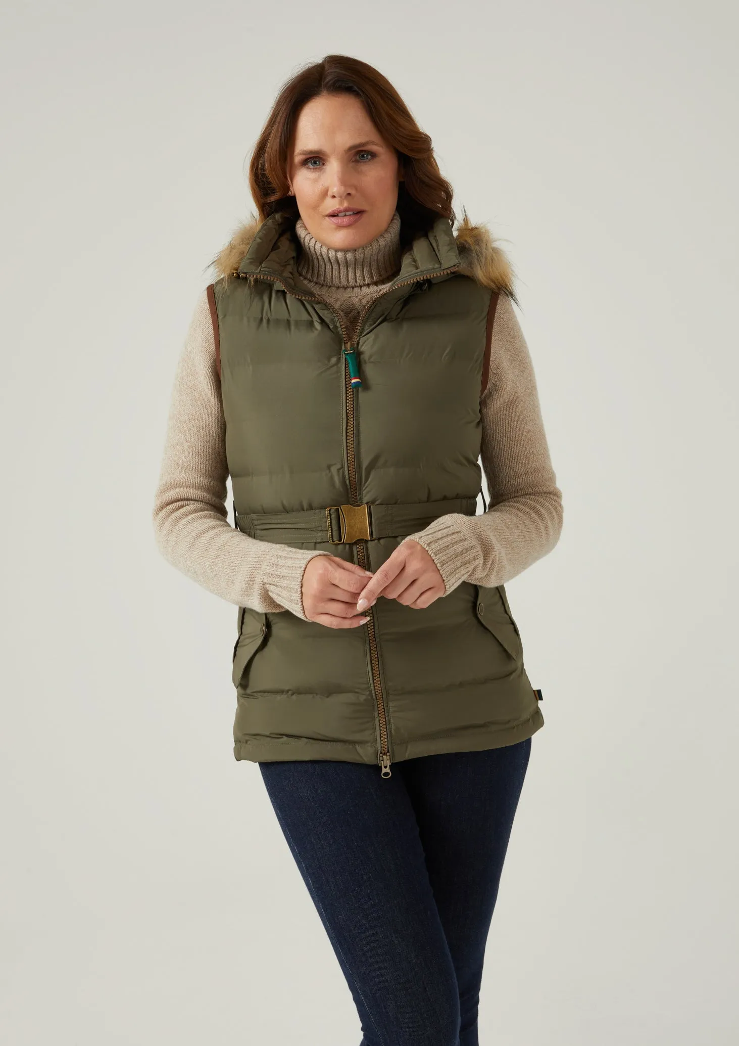 Calsall Ladies Olive Gilet - Regular Fit