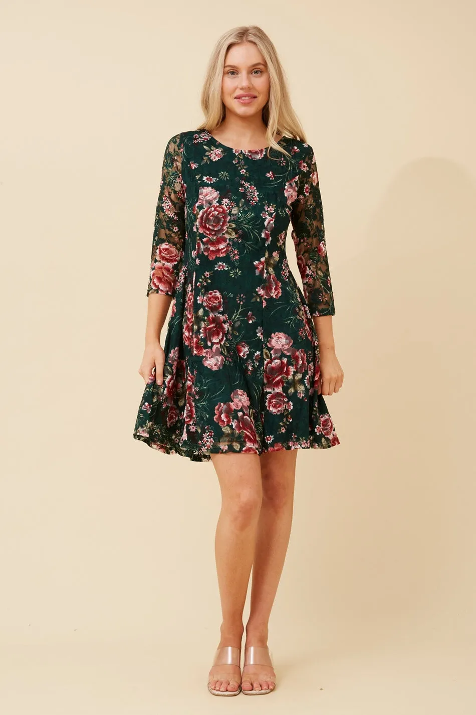 CAMILA FLORAL LACE SHORT DRESS