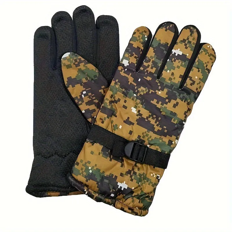 Camouflage Thermal Gloves for Men and Women Ideal for Skiing