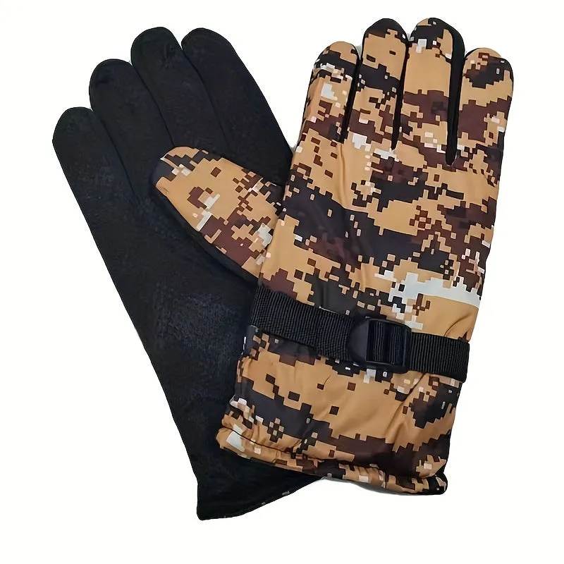 Camouflage Thermal Gloves for Men and Women Ideal for Skiing