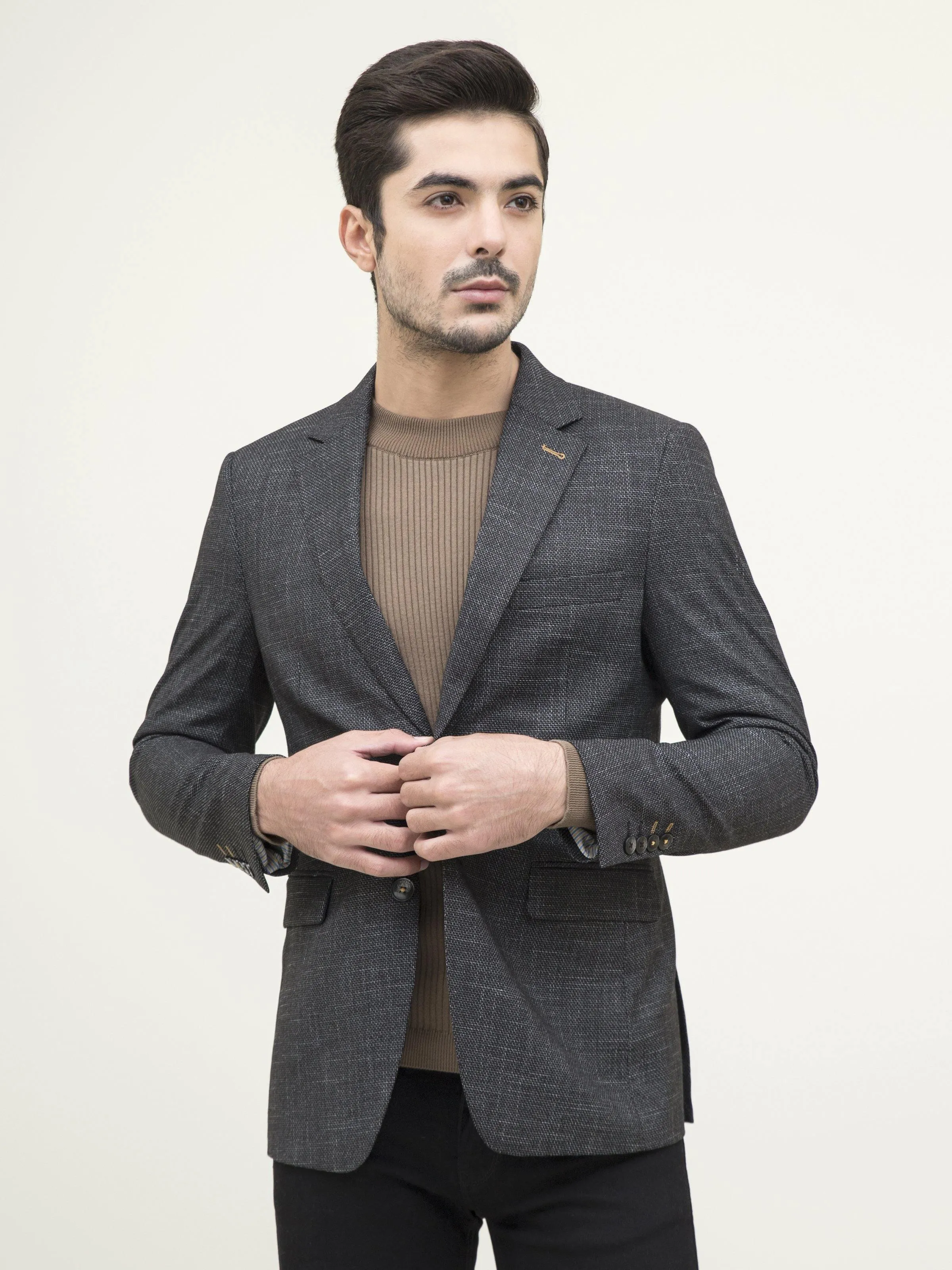 CASUAL COAT SLIM FIT BLACK