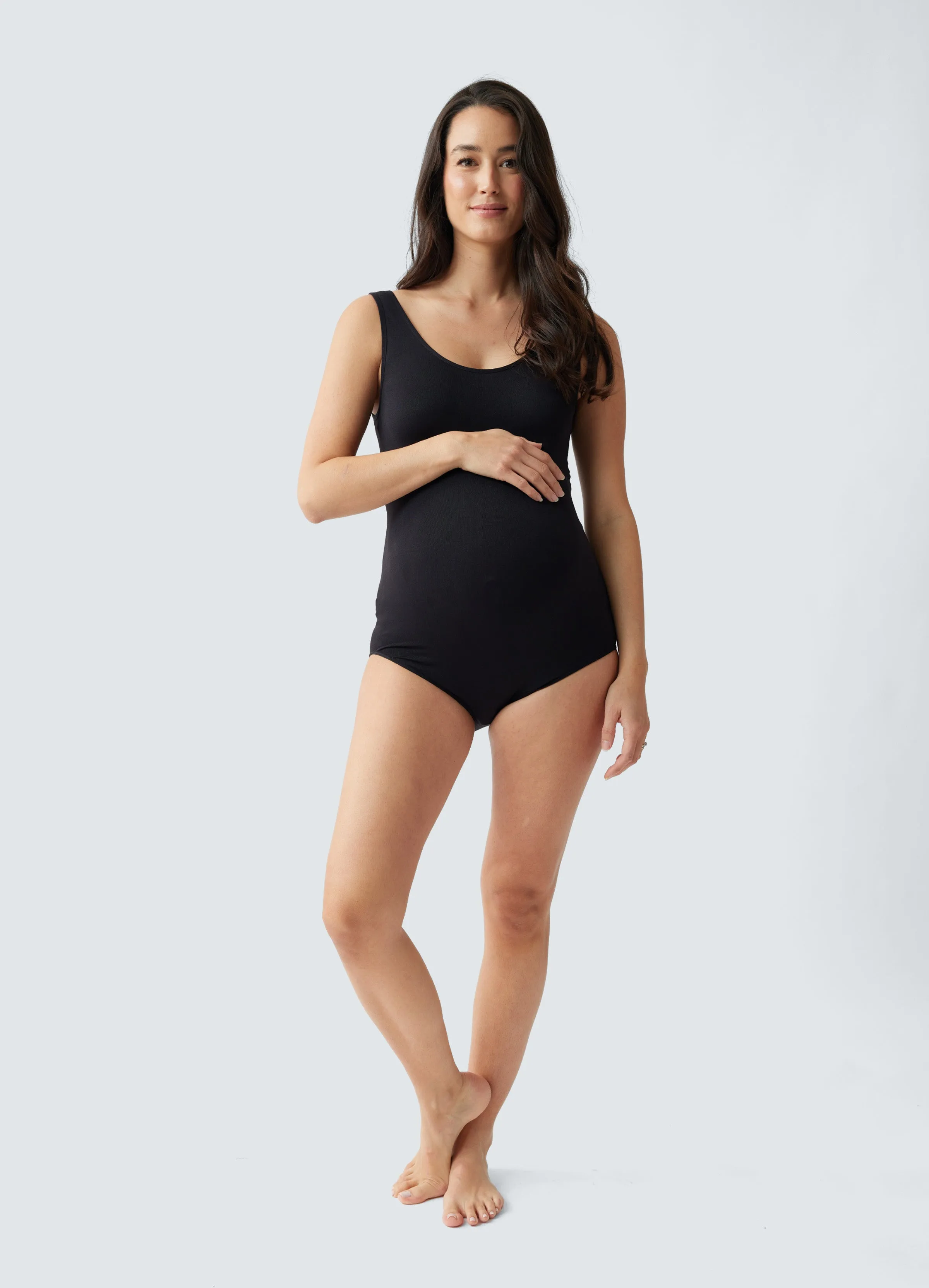 Cooling Seamless Maternity Bodysuit Black