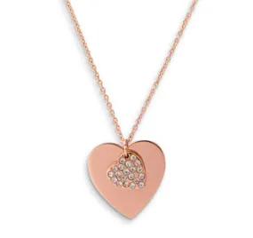 Crystal Heart Bridesmaid Necklace - Rose Gold