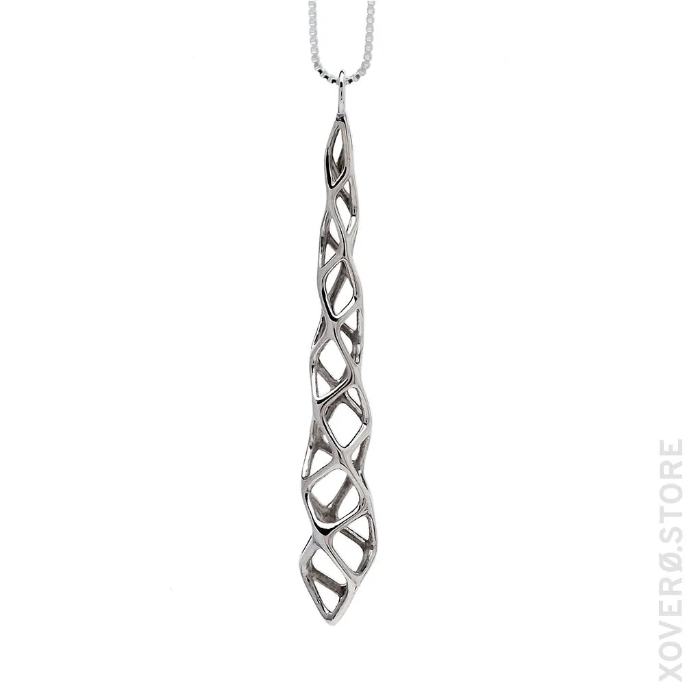 CUBICOID (long) - Pendant - Sterling Silver