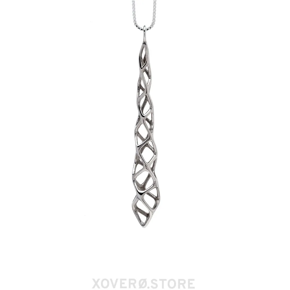 CUBICOID (long) - Pendant - Sterling Silver