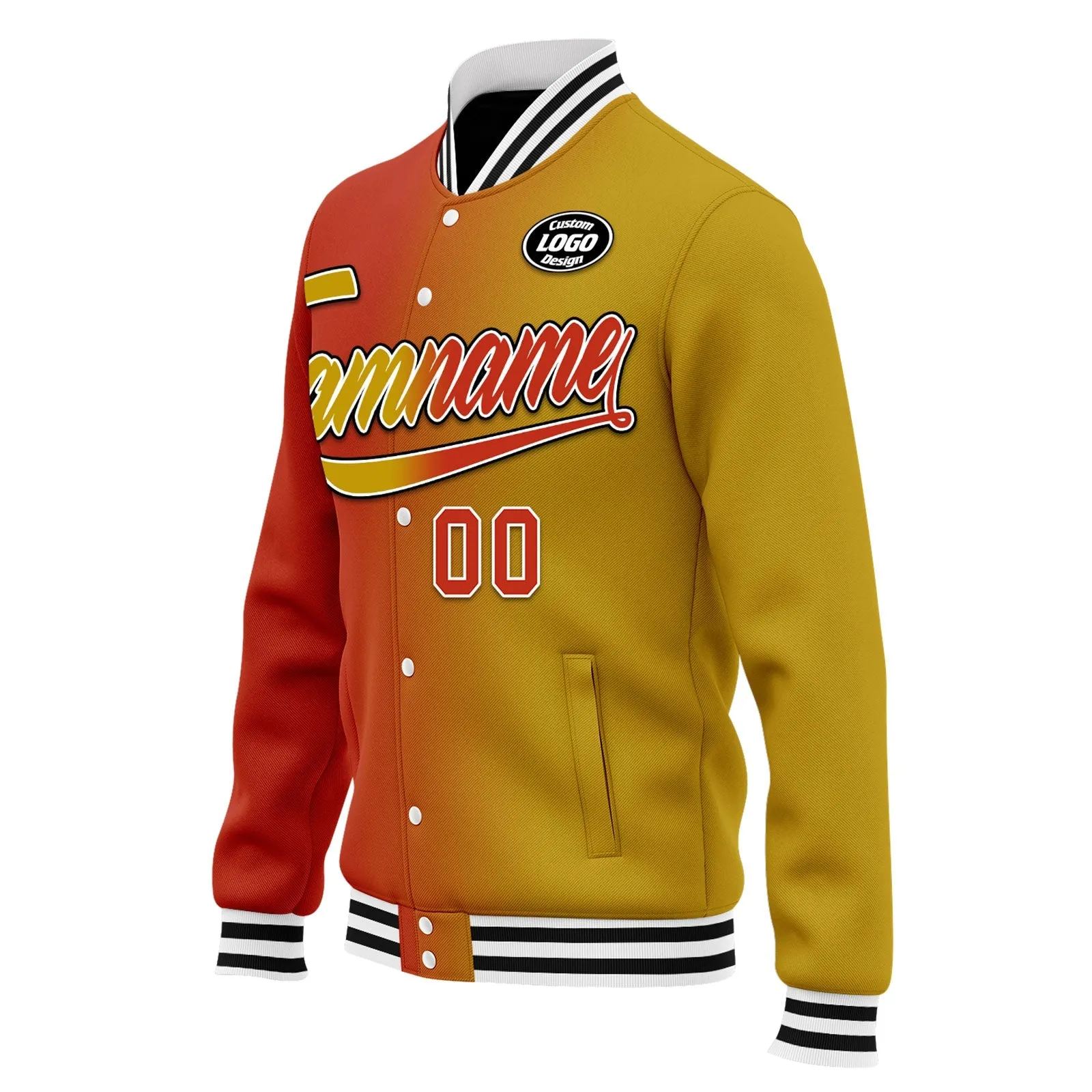 Custom Gradient Fashion Jacket Bomber Full-Snap Varsity Letterman Personalized Jacket FZ005-D028015-18