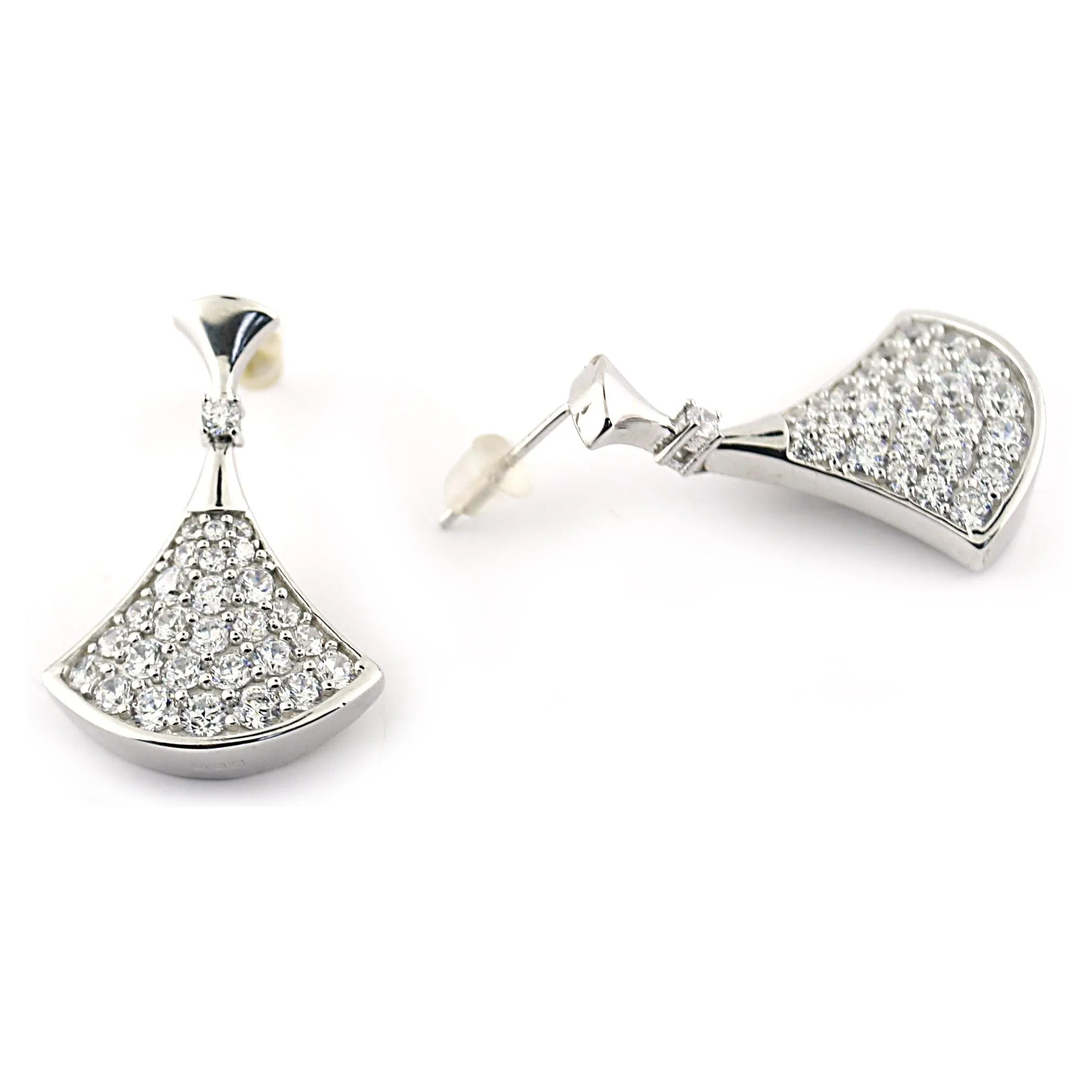 CZ Silver Drop Earrings