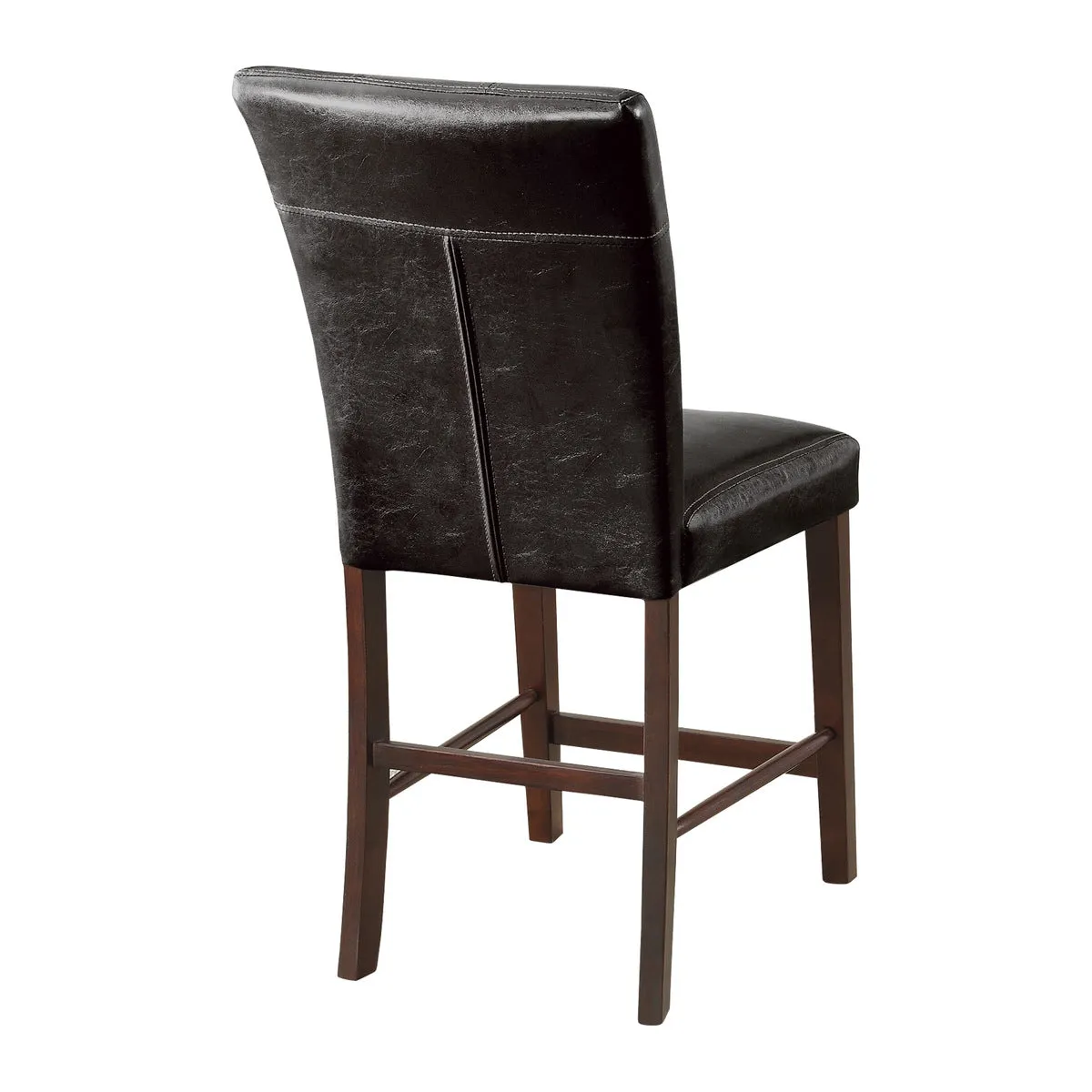 Dark Cherry Counter Height Chair w/ Button-Tufted Back - Set of 2