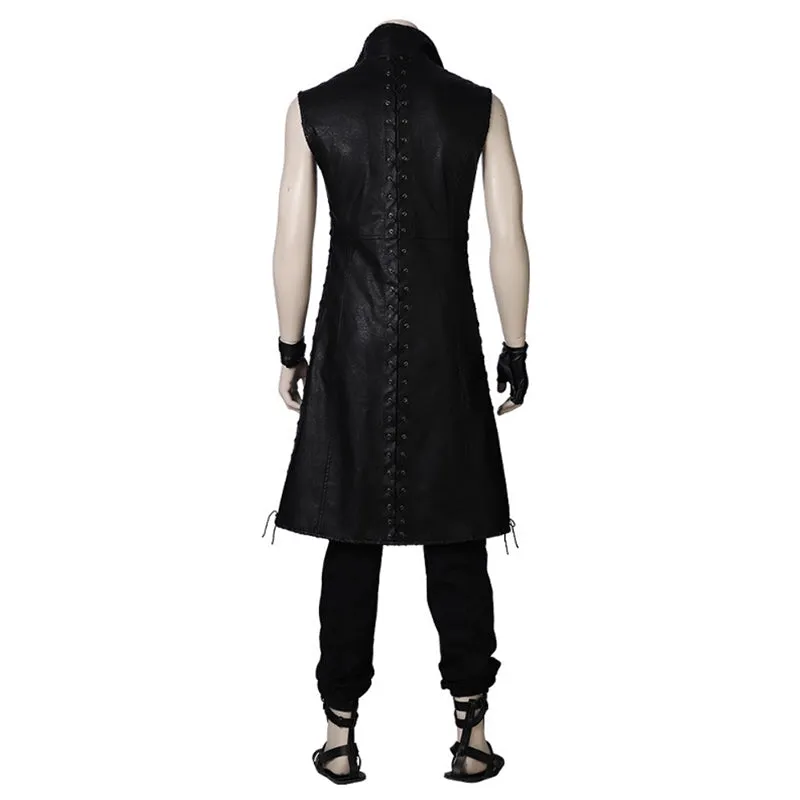 Devil May Cry 5 V Black Leather Long Coat