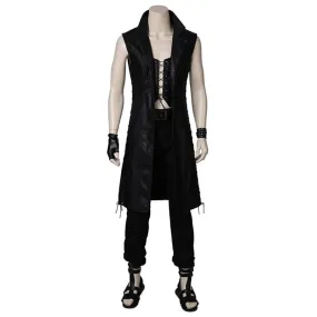 Devil May Cry 5 V Black Leather Long Coat