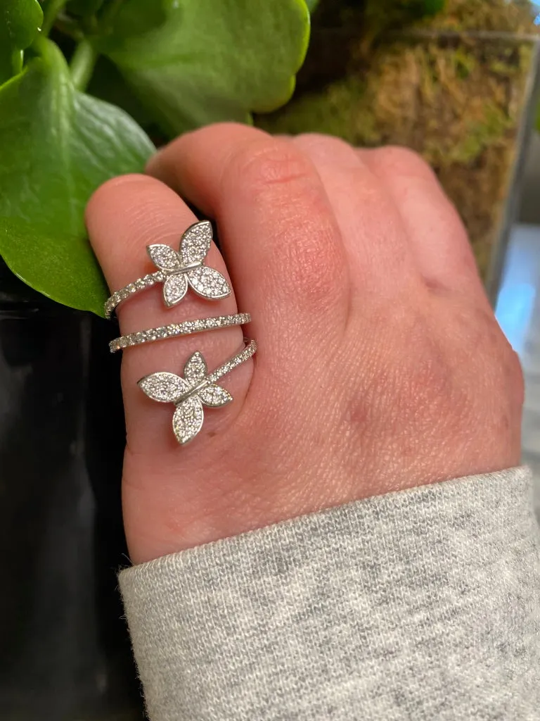 DIAMOND BUTTERFLY WRAP RING