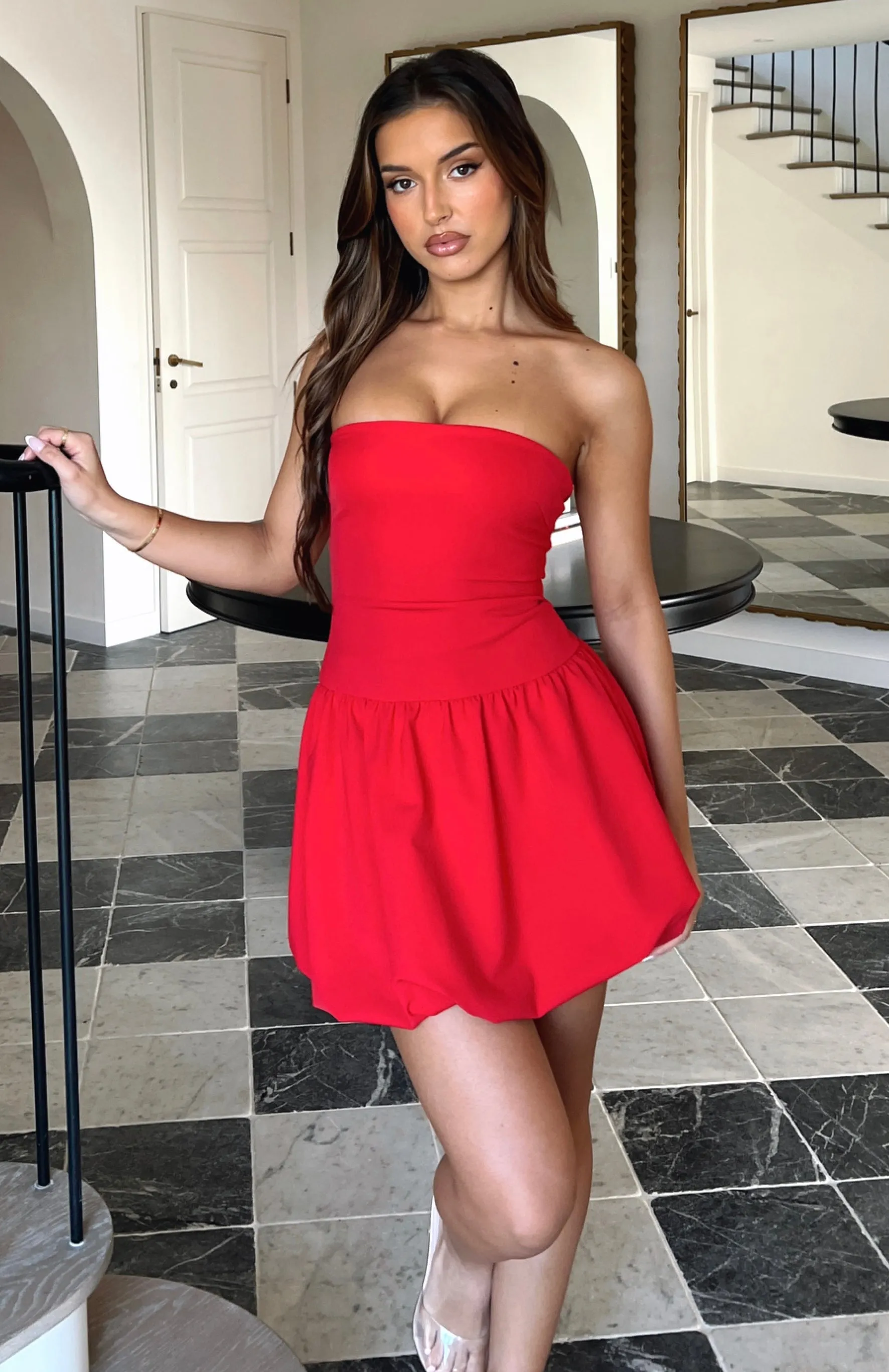 Diamond Dust Mini Dress Red